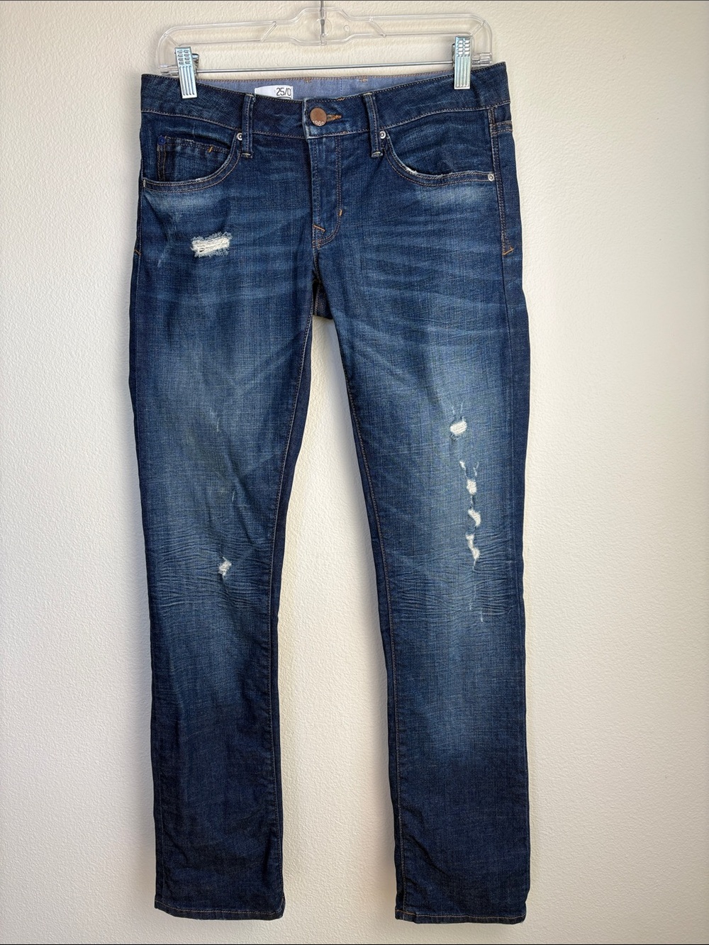 GAP 1969 Easy Straight Distressed Jeans 25 0 Vintage 2009 Era Y2K Medium Wash